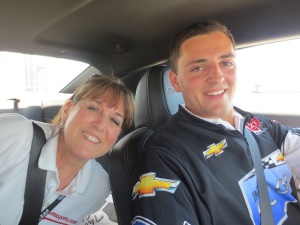 Pace Car ride with Stephan Wilson   This was faster than last April's!  Video on Lotta Sports on Facebook.  Stephan's brother is Justin Wilson racing tonight #19.