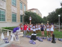 Photbombing the TCU Cheerleaders!